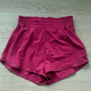 Lululemon Hotty Hot High Rise Short- Pomegranate - size 4